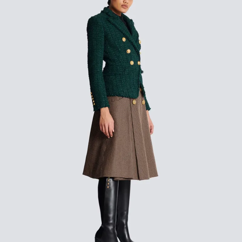 BALMAIN Double Breasted Tweed Jacket-3