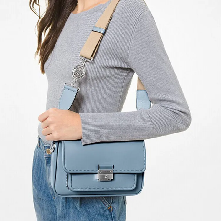 MICHAEL KORS Bradshaw Leather Crossbody Bag Shoulder Bag Women's Blue-4