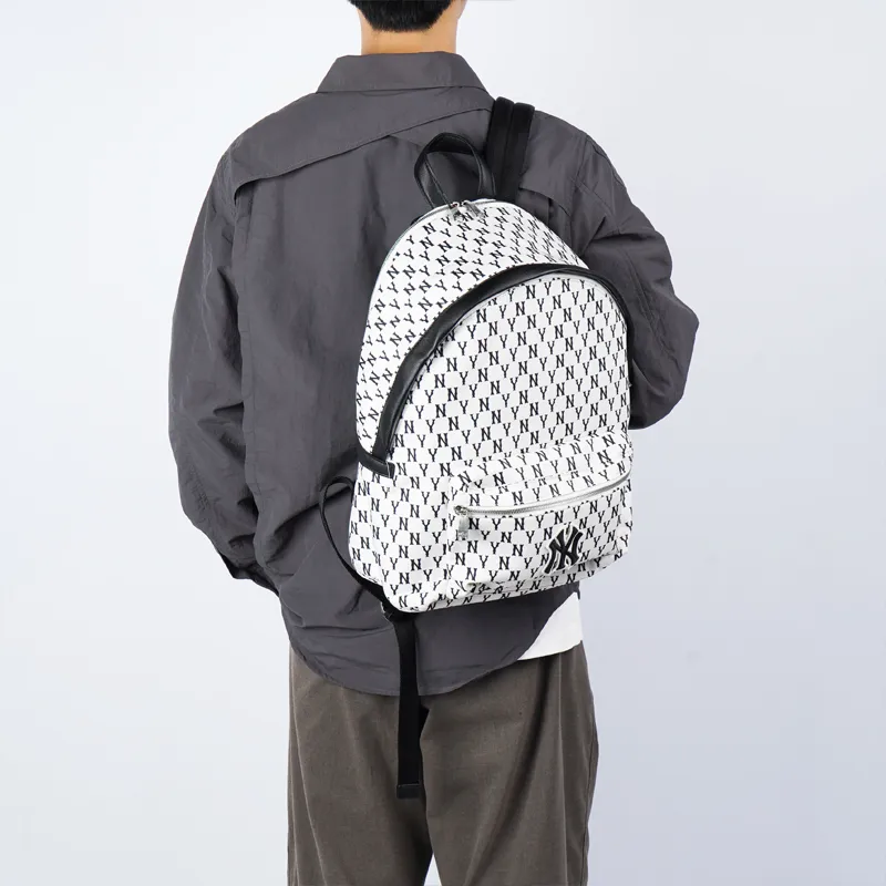 MLB New York Yankees Polyester Combo Bag Backpack Regular Unisex Black White-7