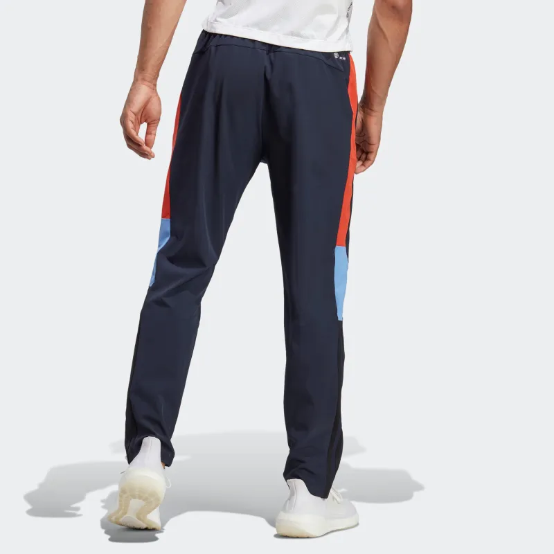 Adidas Colorblock Knitted Sweatpants Men Legend Ink-2