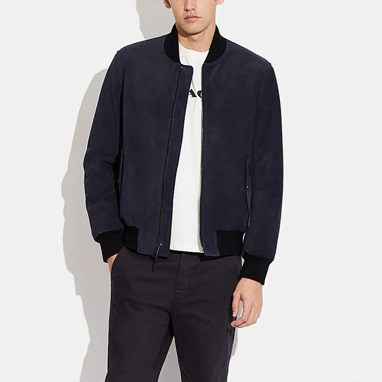 COACH Leather Jackets Men Blue-1