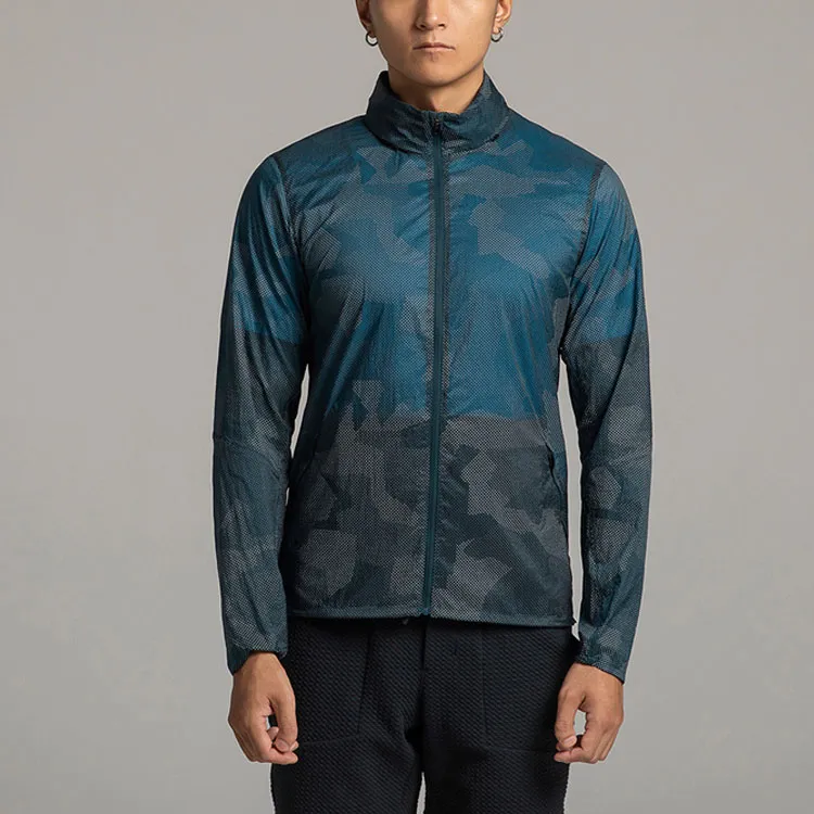 Lululemon Active Jackets Men Lake Blue Geographic Camouflage Silver Reflective-2