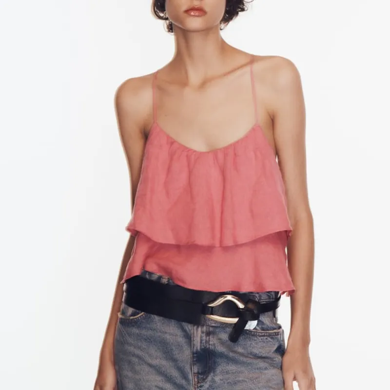 ZARA Camisoles Women's Dark Pink-2