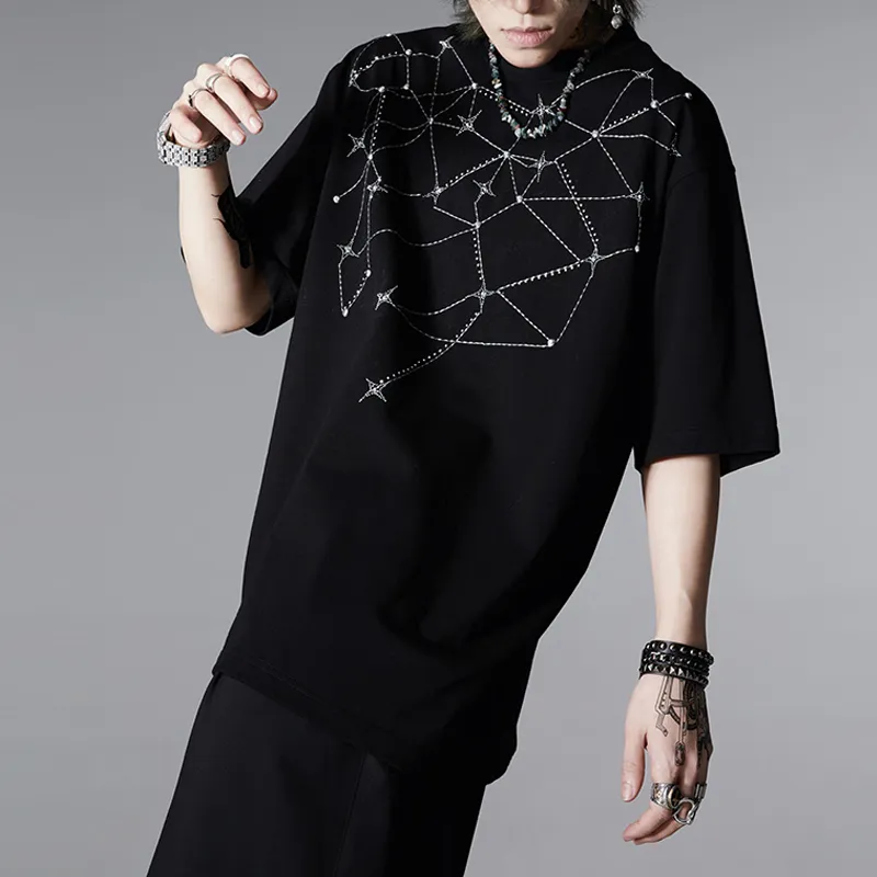 0-CROWORLD T-Shirts Men Black-3