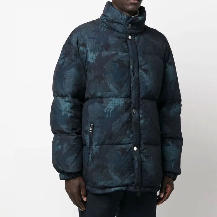 ETRO Camouflage Printed High Neck Padded Jacket-3