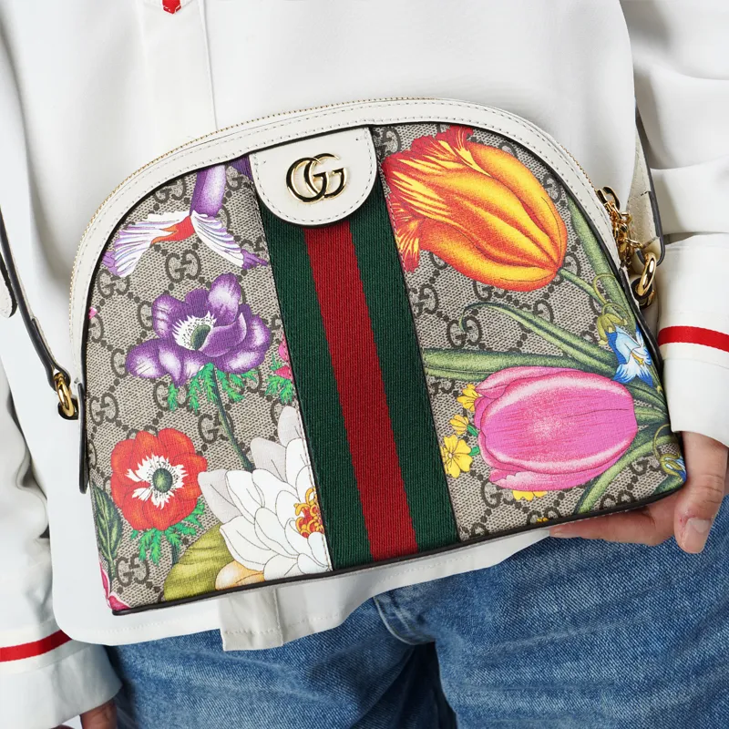 GUCCI Ophidia Canvas With Leather Dome Bag, Shoulder Bag, Crossbody Bag Women's-9