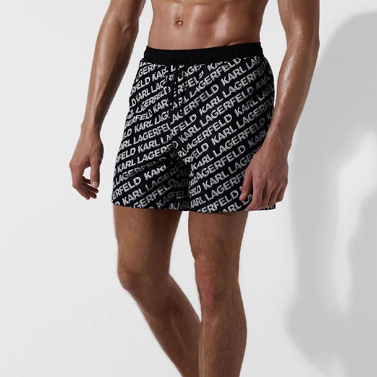 Karl Lagerfeld Diagonal Logo print Swim Shorts-3