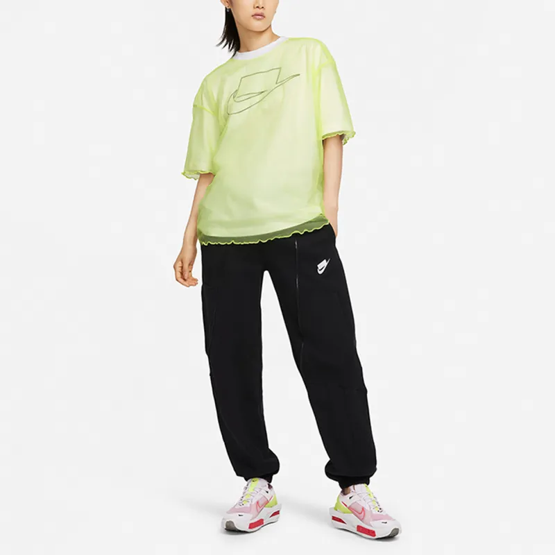Nike Drop Shoulder Sleeve T Shirt Women's Yellow-2