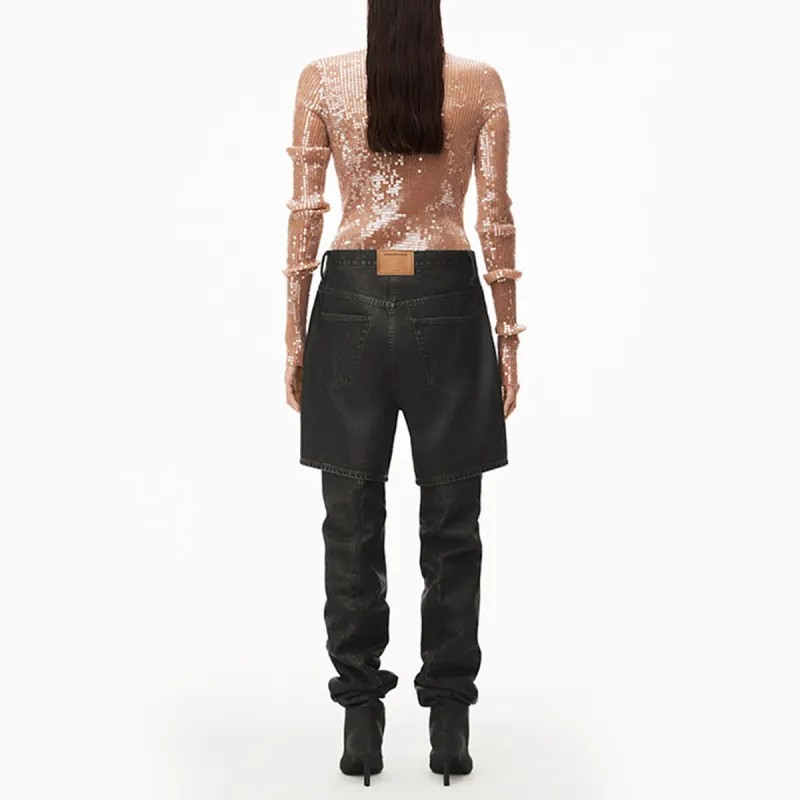 Alexander Wang Coated Denim Shorts-2