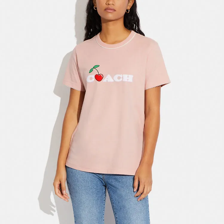 COACH SS23 Regular T Shirt Women's Pink-1