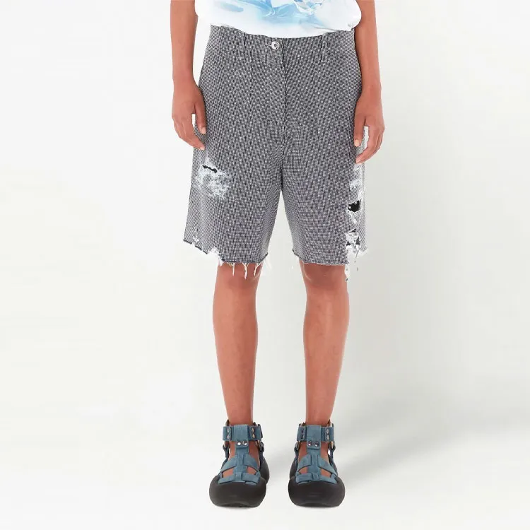 JW Anderson Embellished Distressed Shorts-1