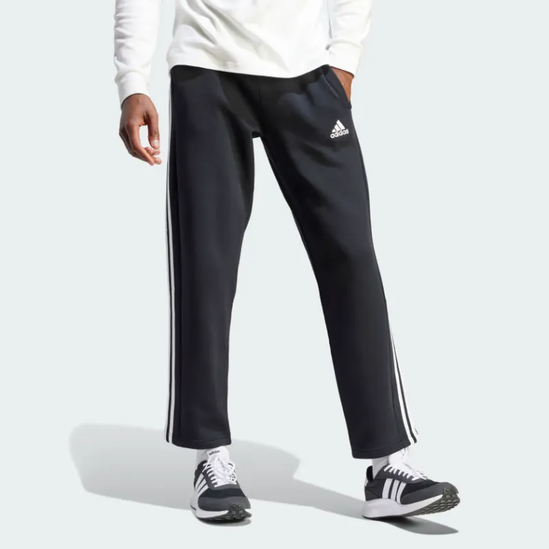 Adidas Essentials 3 Stripes Open Hem Fleece Pants-2