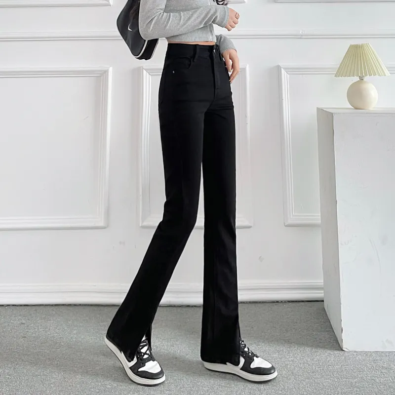 MITUAN Flared Pants Moderate Jeans Women's-4