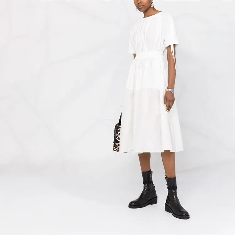 Moncler FW21 Short Sleeved Dresses Women's White-1