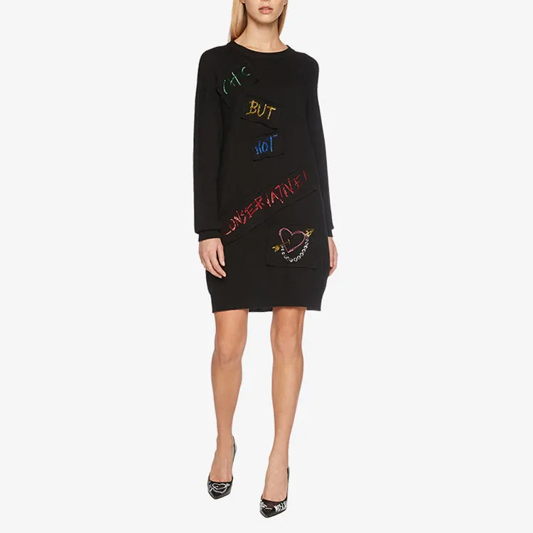 MOSCHINO Long-Sleeved Dresses Women's Black-1