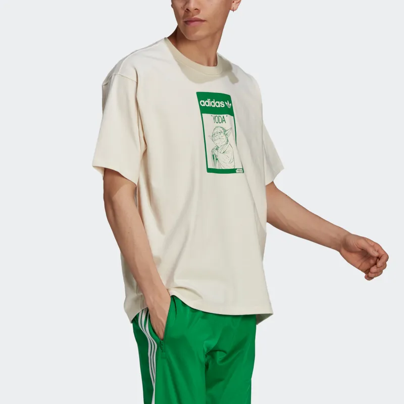 Adidas Originals Drop Shoulder Sleeve T Shirt Unisex Ecru-4