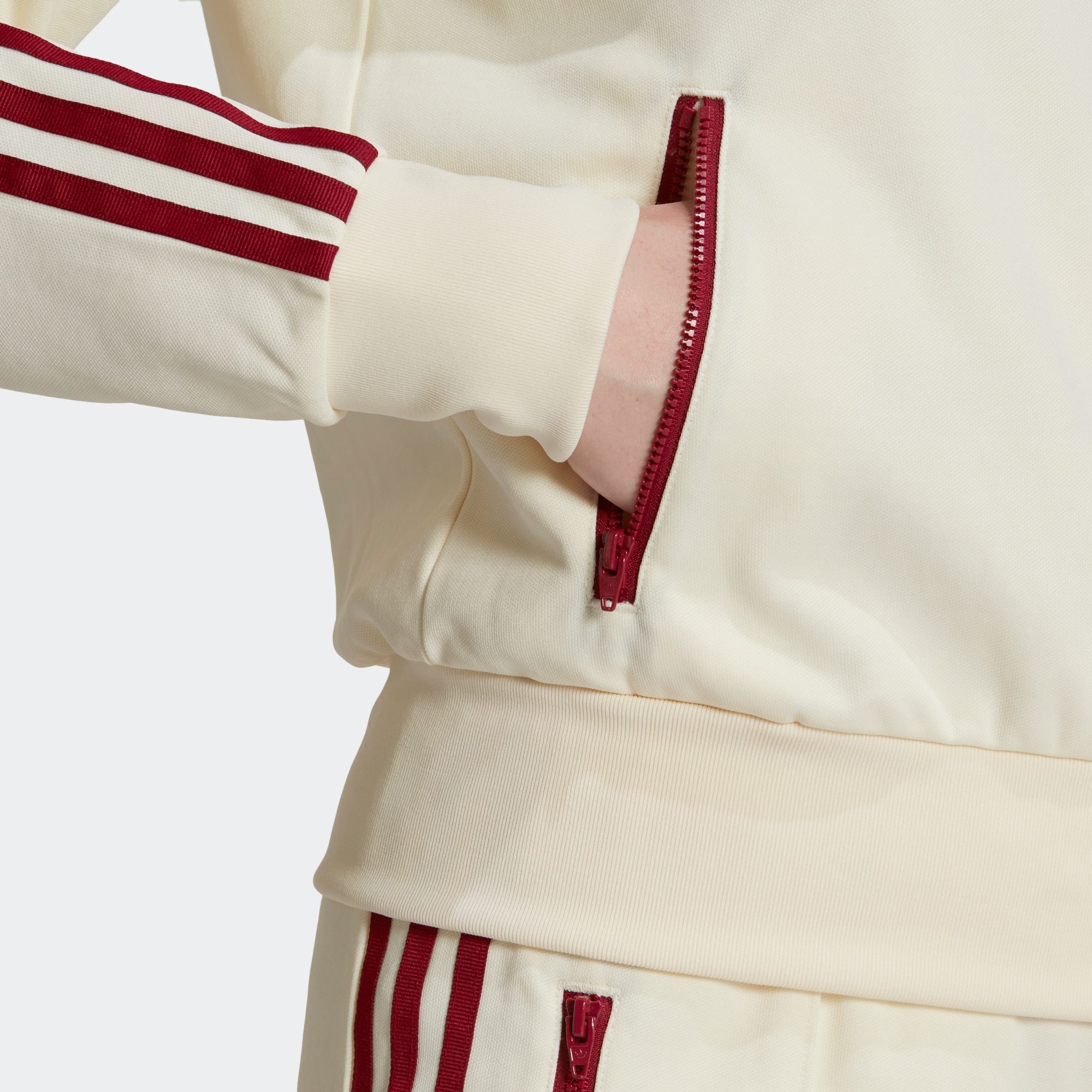 Sporty & Rich X Adidas Quarter Zip Track Jacket Cream/Merlot