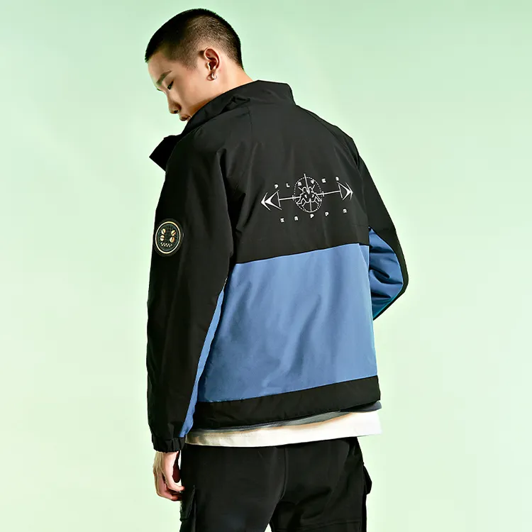 Kappa Letter Colorblock Hooded Puffer Jacket Unisex-3