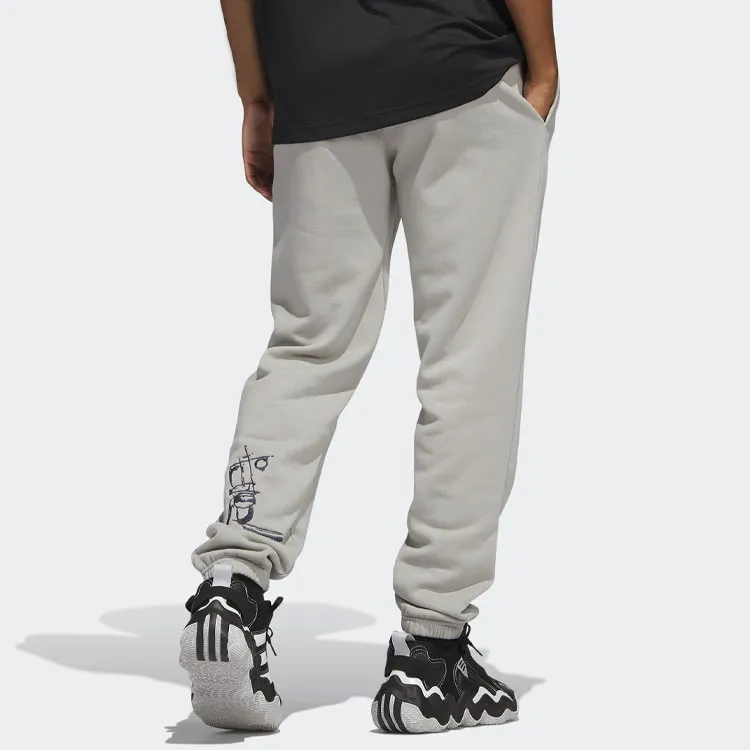 Adidas CNY Knitted Sweatpants Men Metallic Gray-3