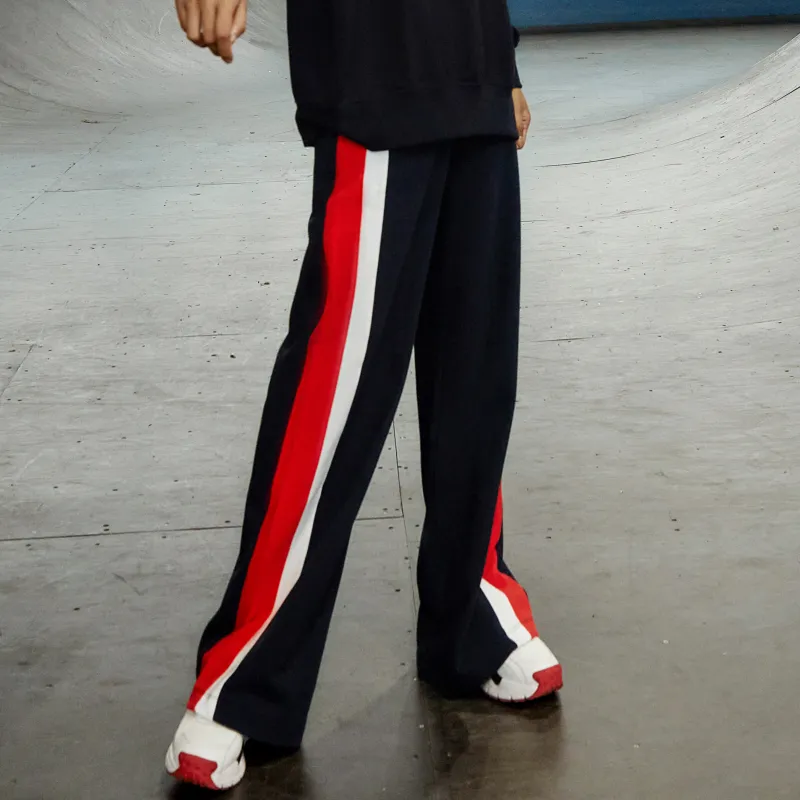 Champion Wide Leg Casual Pants Women's Navy Blue-3