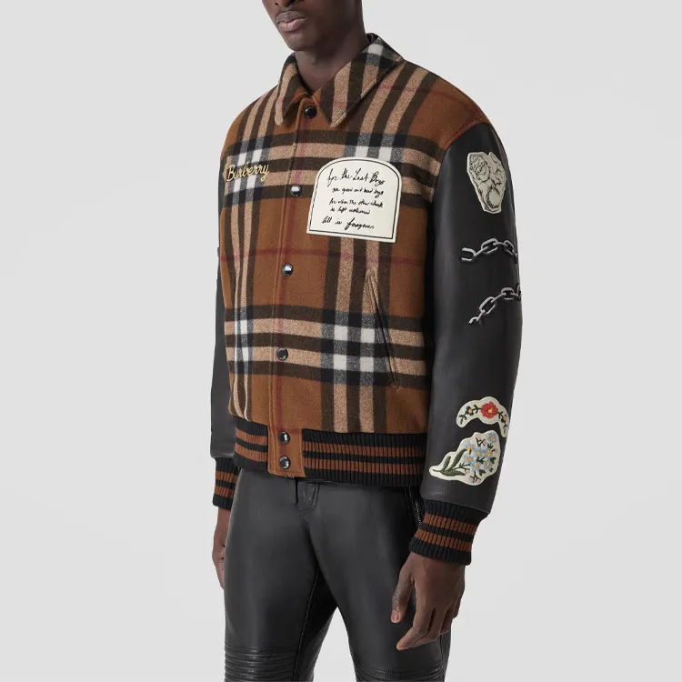 Burberry Checked Button-Up Bomber Jacket-2