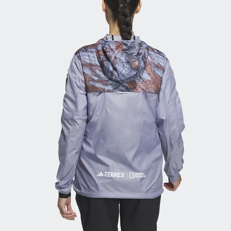 Adidas National Geographic Co branded Section Sun Protection Clothing Women's Silver Gray Violet-2