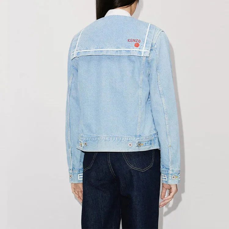 KENZO Sailor Logo embroidered Denim Jacket-4