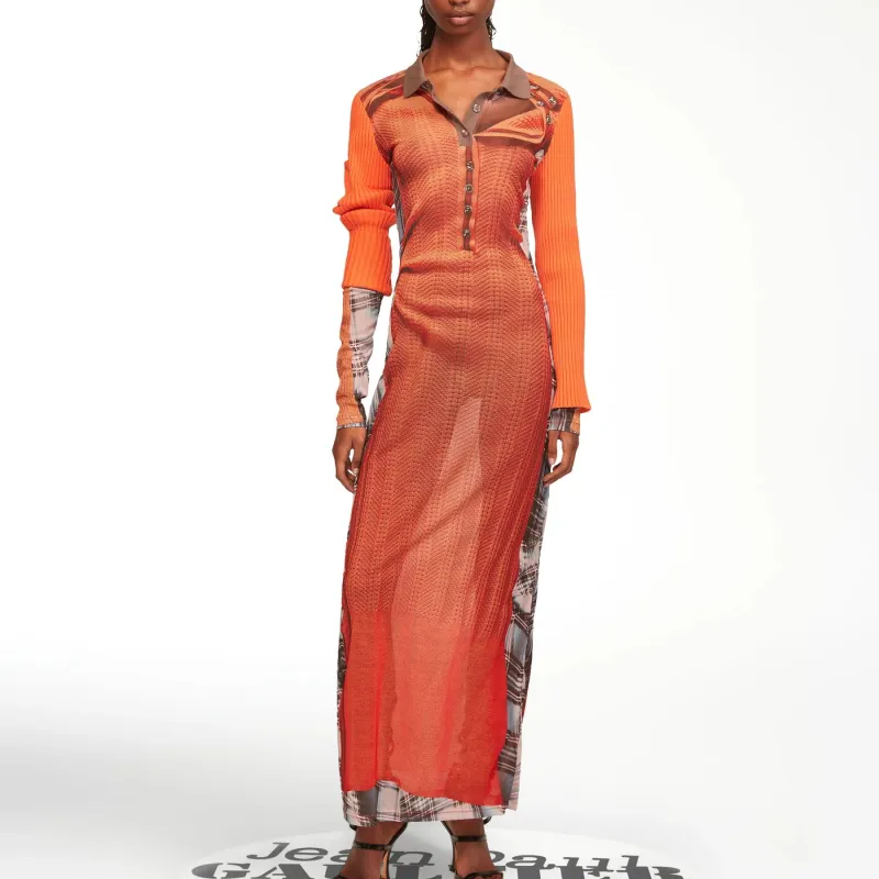 Y/Project X JPG Long-Sleeved Dresses Women's Orange-1