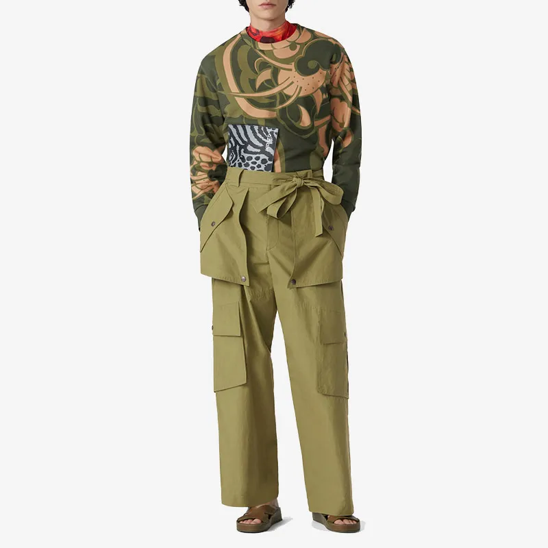 KENZO Cargo Pants Men Army Green-3