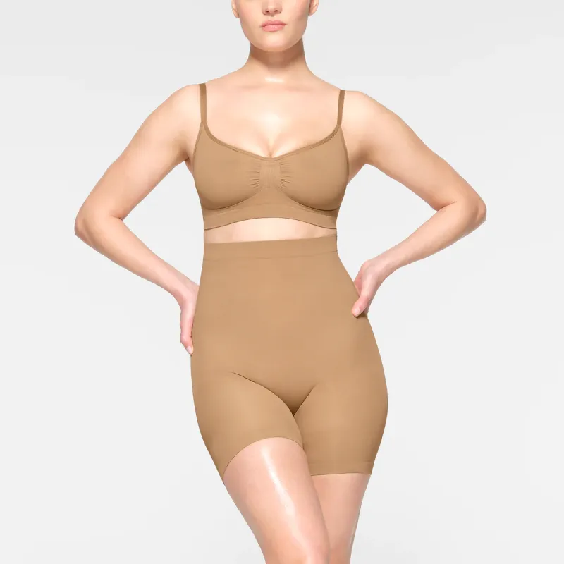 SKIMS SEAMLESS SCULPT MID THIGH SHORT Underpants Women's OCHRE/Ochre-1