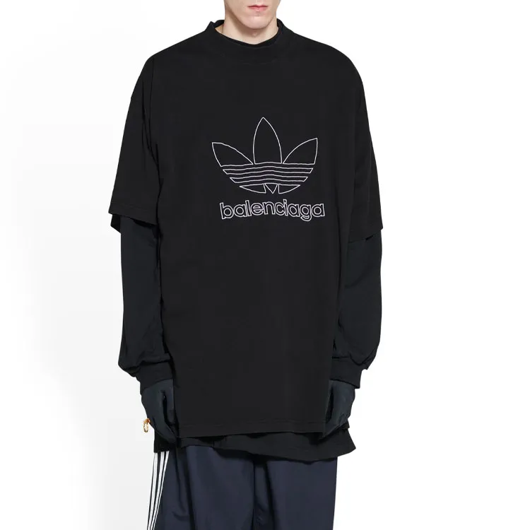 Balenciaga x Adidas T Shirt Men's Black Loose Fit Style-4