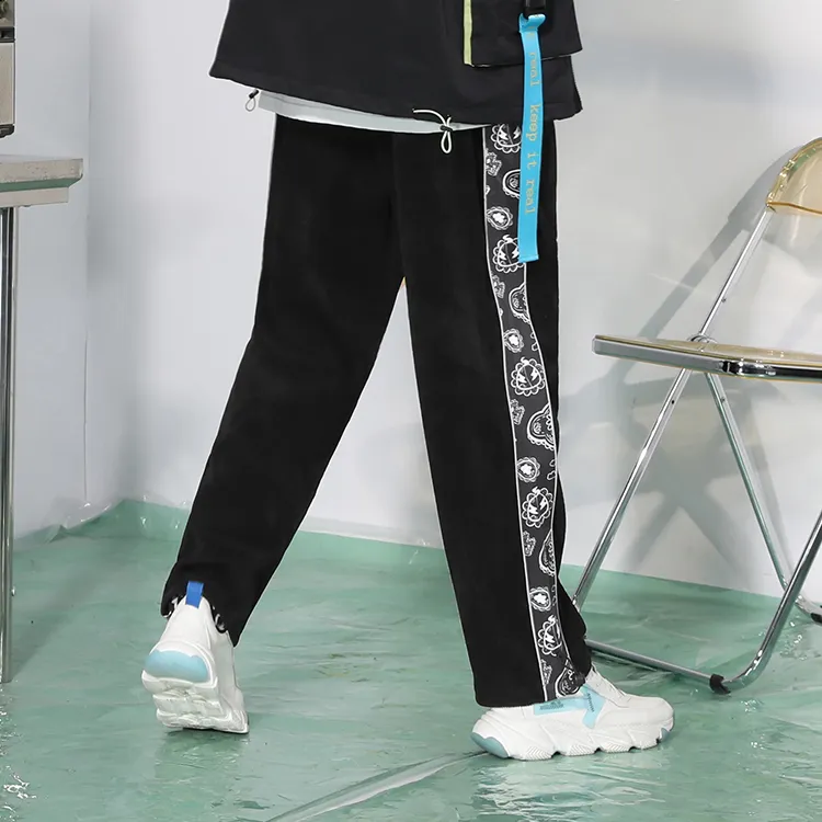 GENANX Casual Pants Unisex Black-3