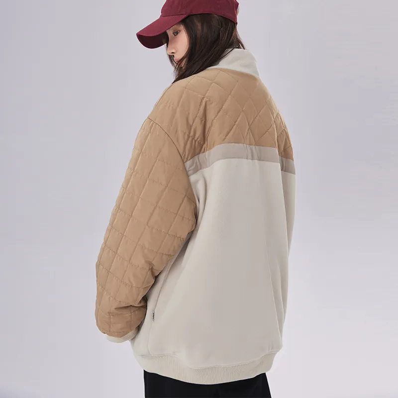 F426 Loose Fit Jacket Unisex Khaki & White-3
