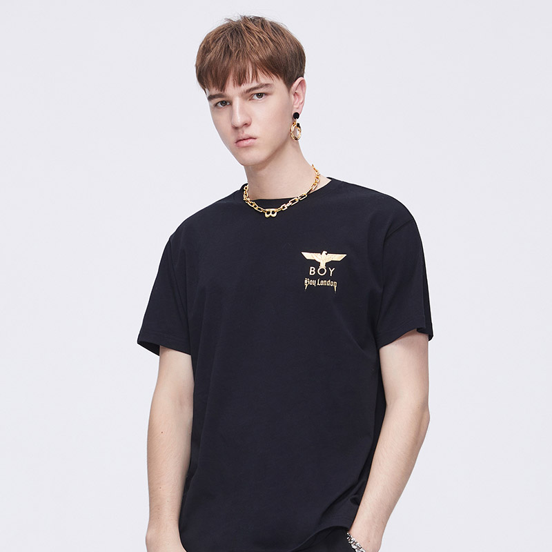 Boy London Gold Wing Print T-Shirt Black L - POIZON