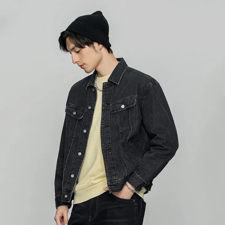 Lee Denim Jackets Men Black Gray Color-3