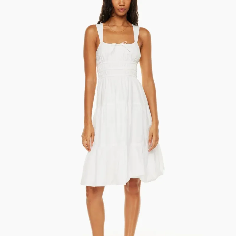 ARITZIA Sunday Best Martine Poplin Midi Dress Slip Dresses Women's White/White-4