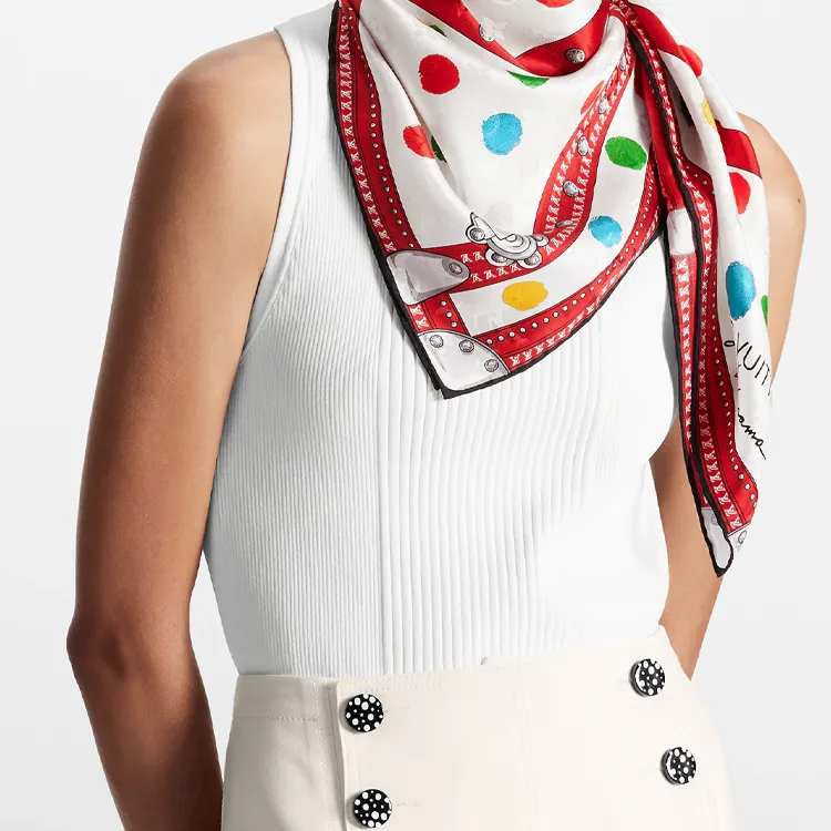 LOUIS VUITTON X Yayoi Kusama Painted Dots Monogram Square 90-3