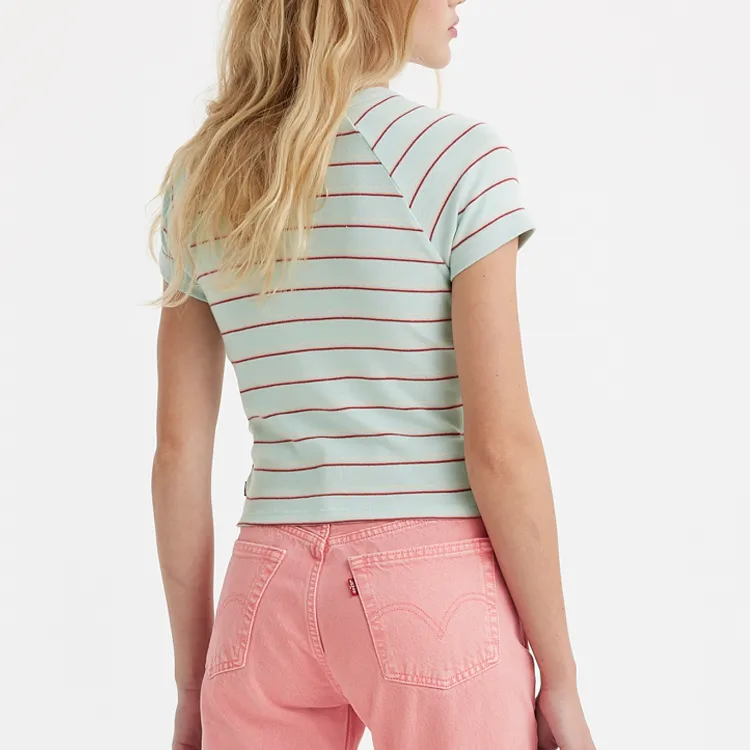 Levis T-Shirts Women's Red Green-3
