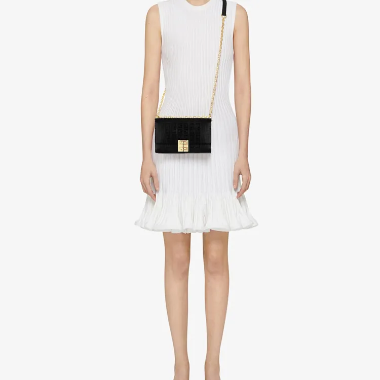 GIVENCHY 4G Cow Leather Crossbody Bag Small Size Women's Black-4