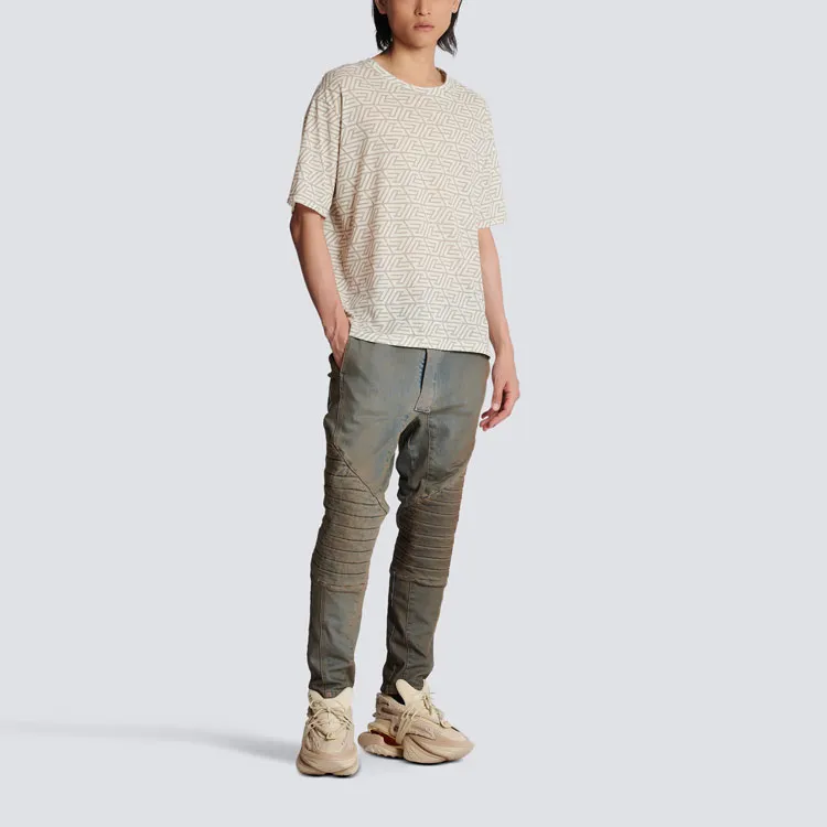 BALMAIN Pyramid Monogram Printed T Shirt-2