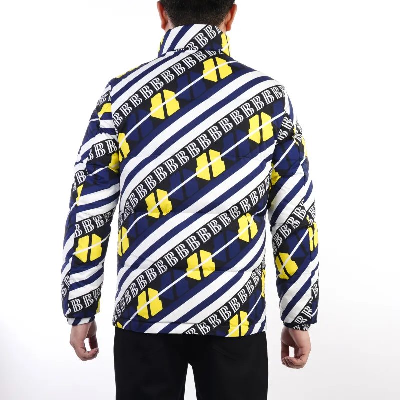 BOINIGAN VANITA Letter Stand Collar Down Jacket Men's Blue Print-3