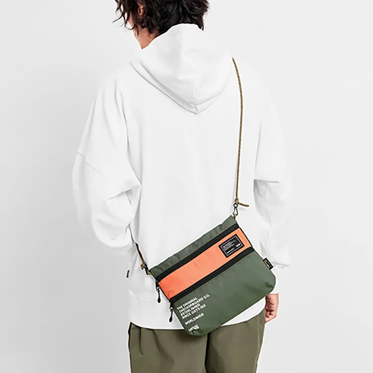 Vans Nylon Fabric With Canvas Shoulder Bag Canvas Bag Crossbody Bag Regular Unisex Army Green-1