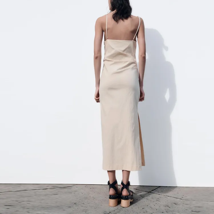 ZARA Slip Dresses Women's White-3