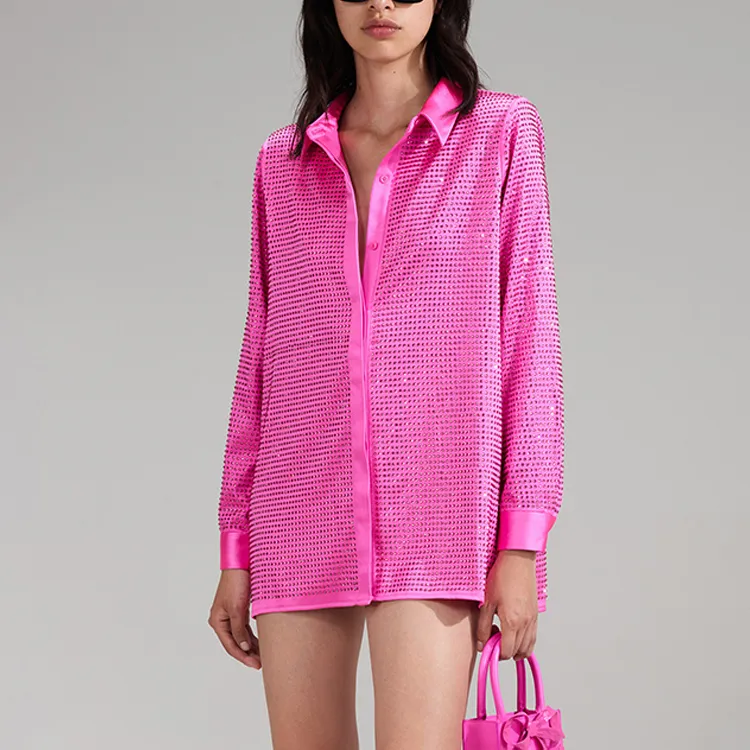 Self portrait SS23 Shirts Women's Neon Pink-3
