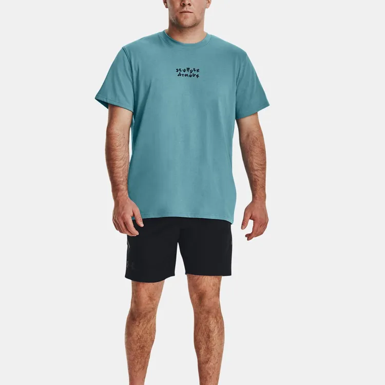 Under Armour T Shirts Men Serene Aqua Blue-2