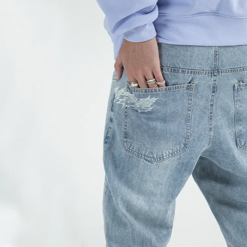 JUST VIBE Straight Jeans Unisex Blue-8