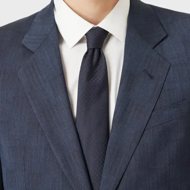 EMPORIO ARMANI Monogram Jacquard Pointed Tip Tie-4