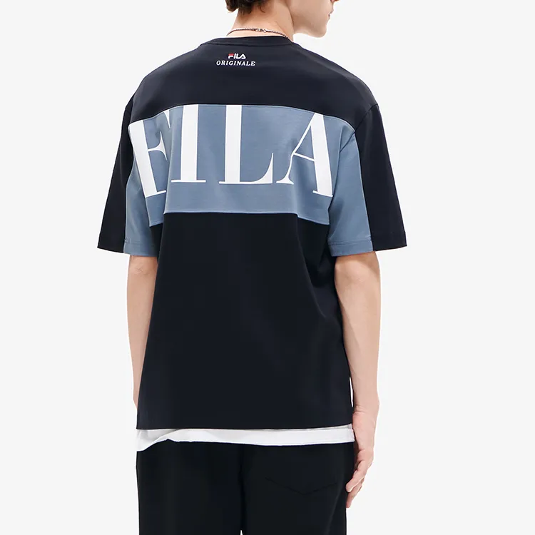 FILA Drop Shoulder Sleeve T Shirt Men's Jet Black-3
