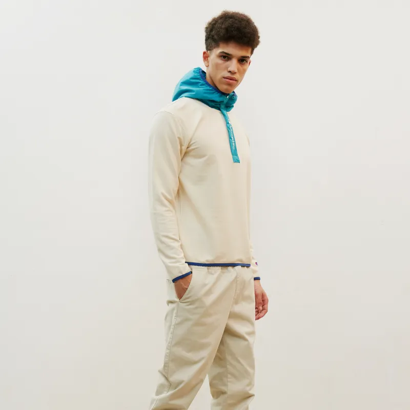 Champion Hooded Regular Sweatshirt Unisex White Patchwork-2