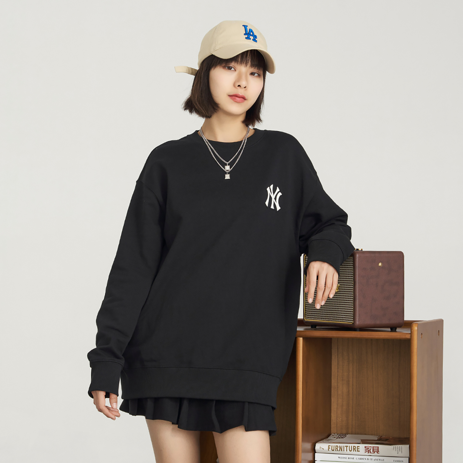 MLB New York Yankees fox sweatshirts Unisex Black L - Cheap